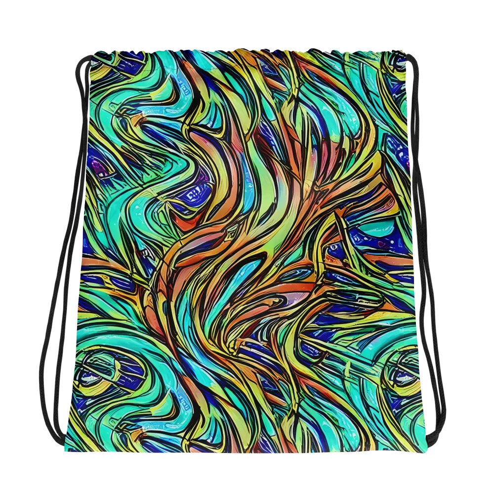 Cobalt Flow on Drawstring Bag — Photo