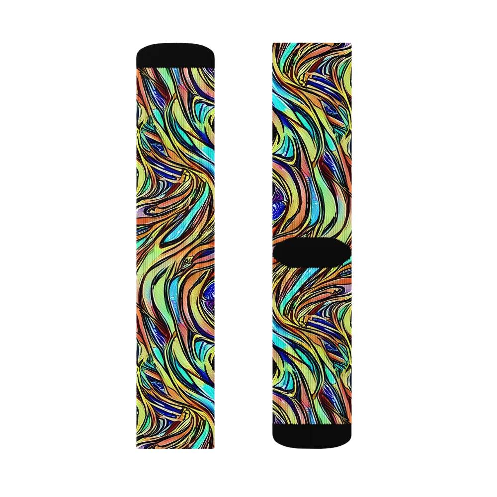 Cobalt Flow on Socks — Left Sock