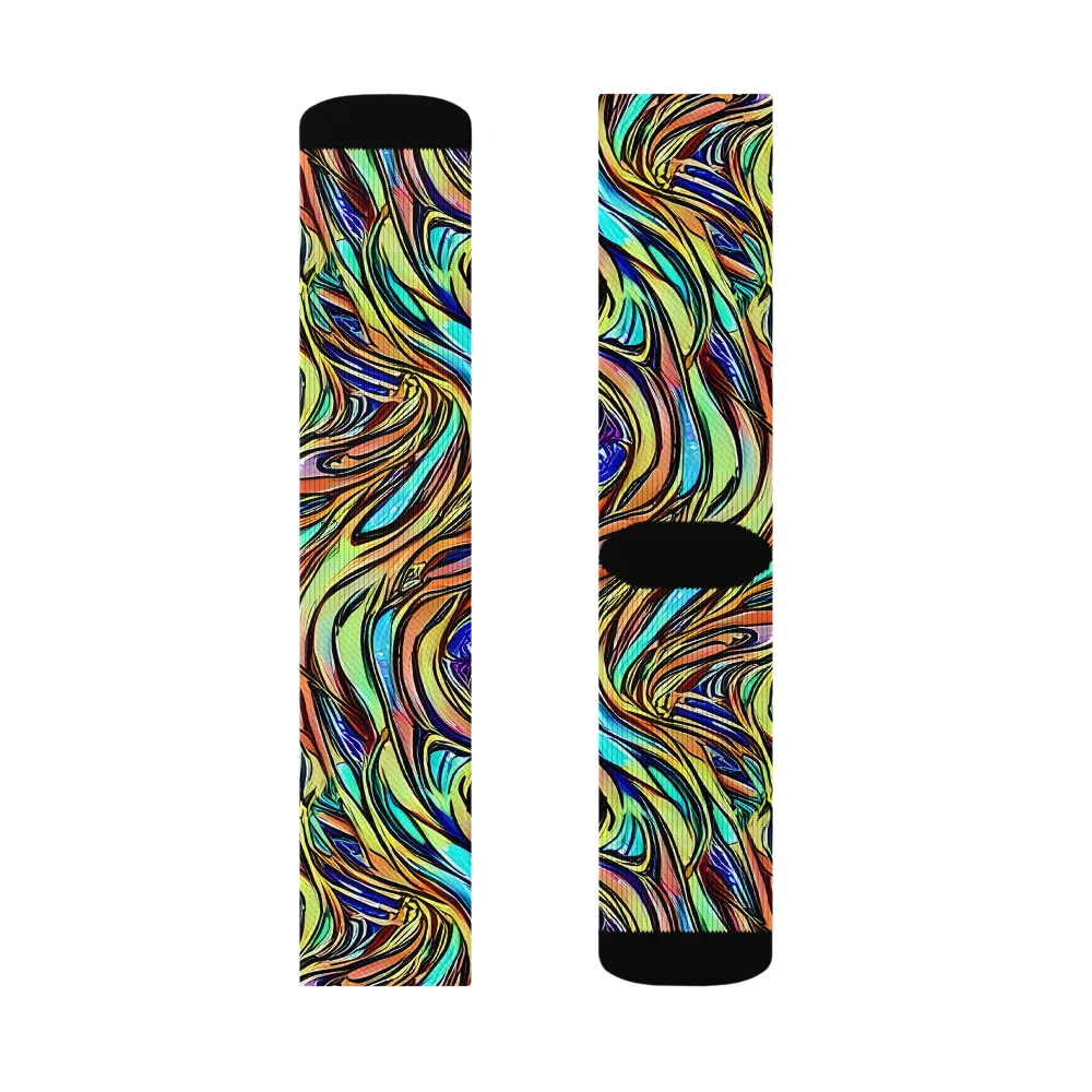 Cobalt Flow on Socks — Right Sock