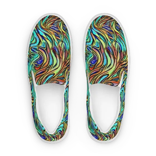 Cobalt Flow on a Women's Slip-On Canvas Shoes