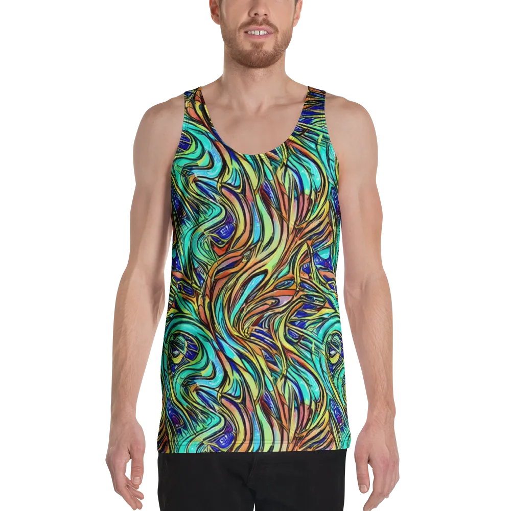 Cobalt Flow on Men's Tank Top — Front