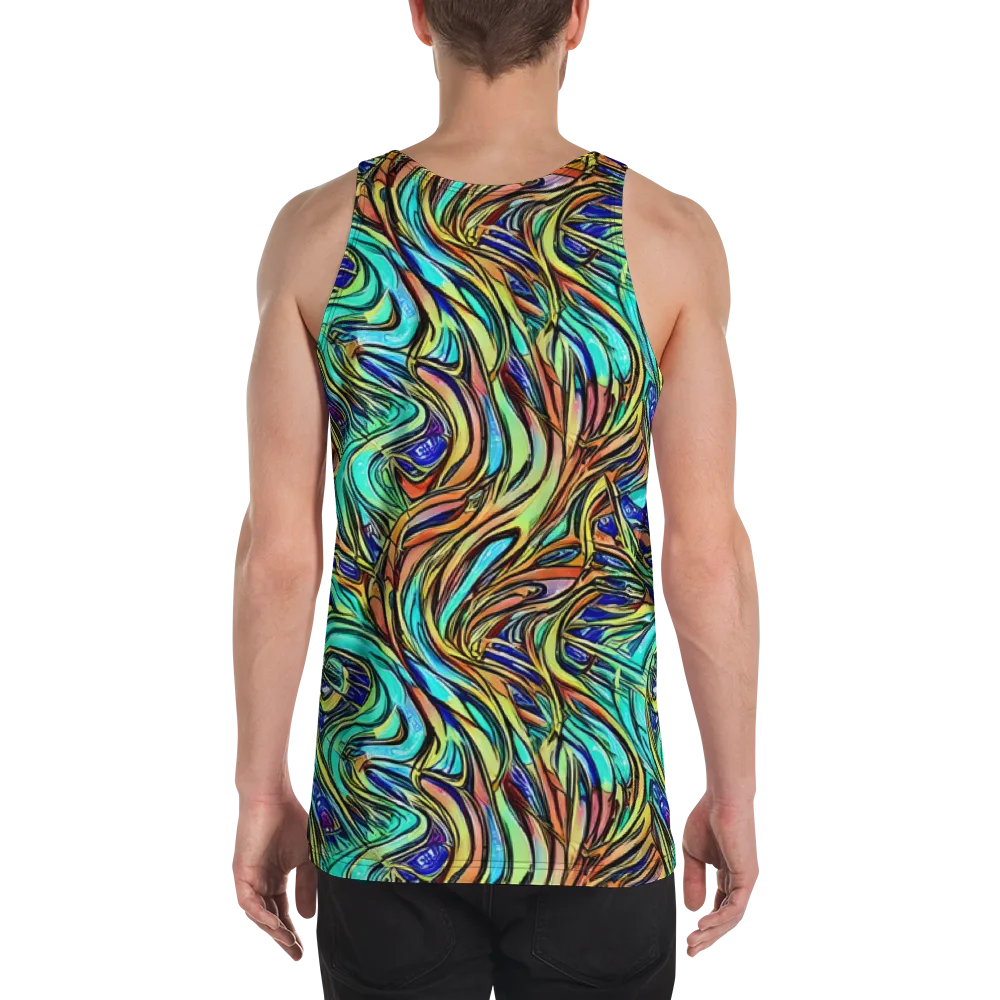 Cobalt Flow on Men's Tank Top — Back