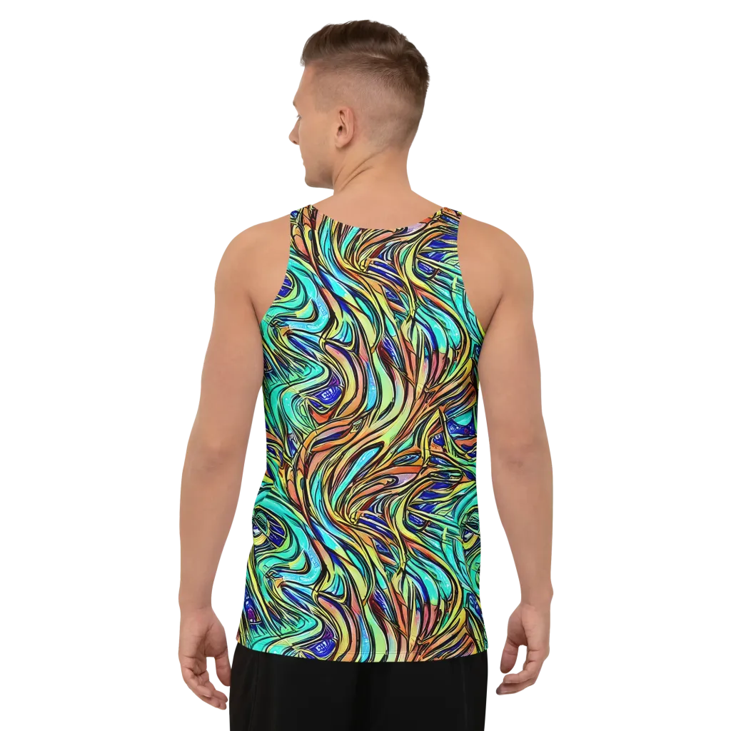 Cobalt Flow on Men's Tank Top — Back