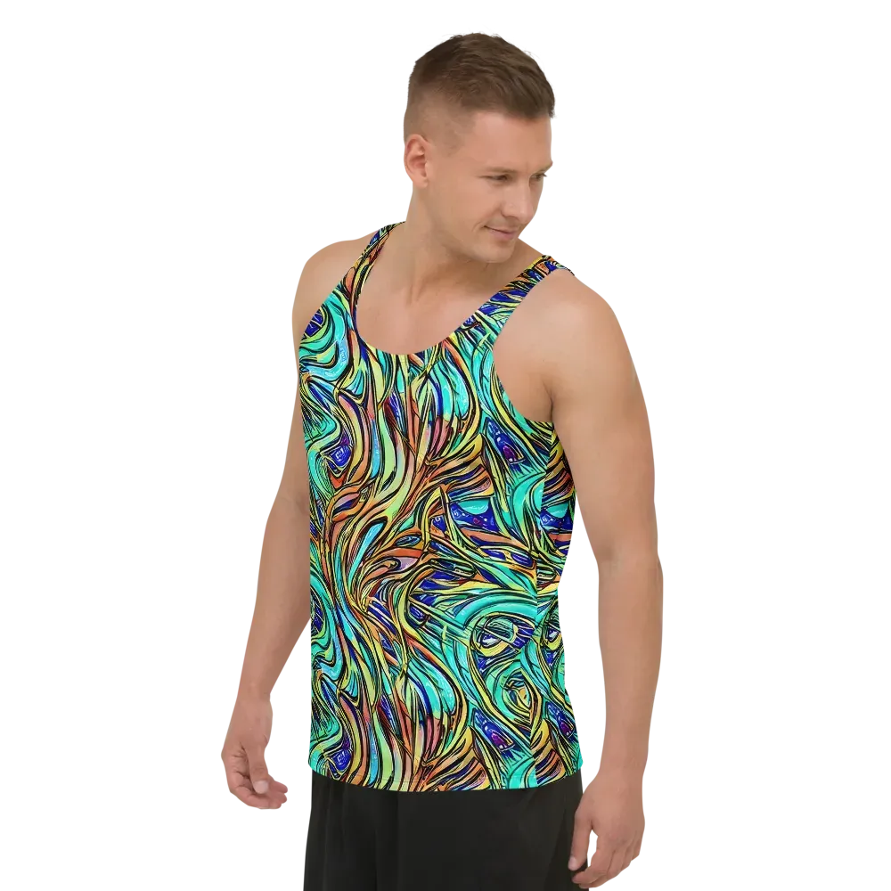 Cobalt Flow on Men's Tank Top — Left Front
