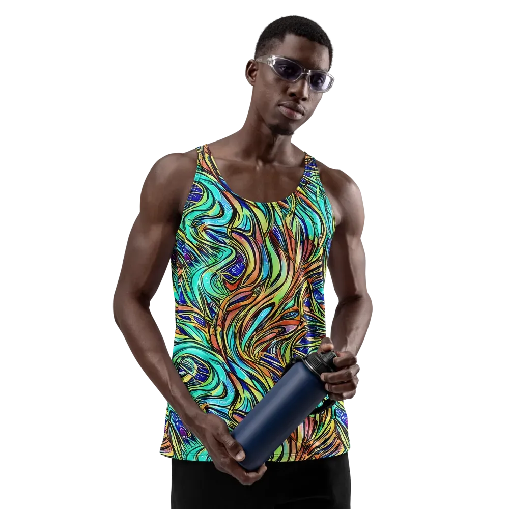 Cobalt Flow on Men's Tank Top — Front