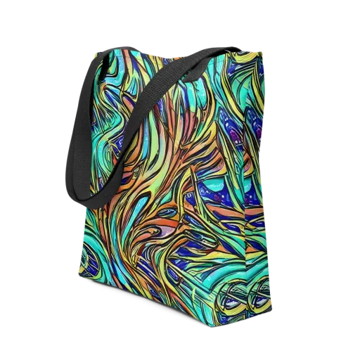 Cobalt Flow on a Tote Bag