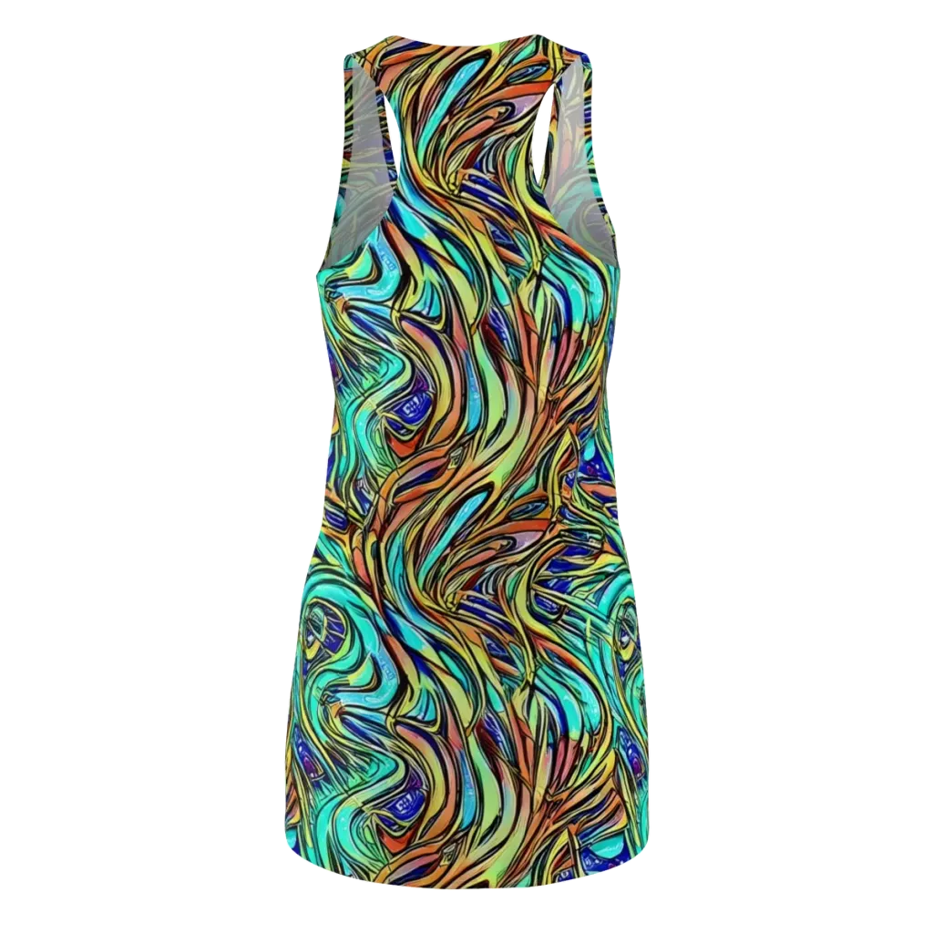 Cobalt Flow on Racerback Dress — Back