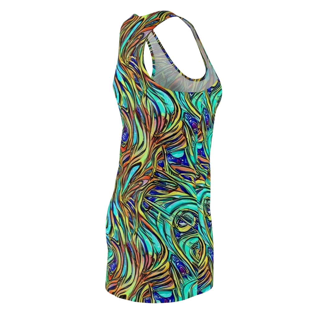 Cobalt Flow on Racerback Dress — Back Side