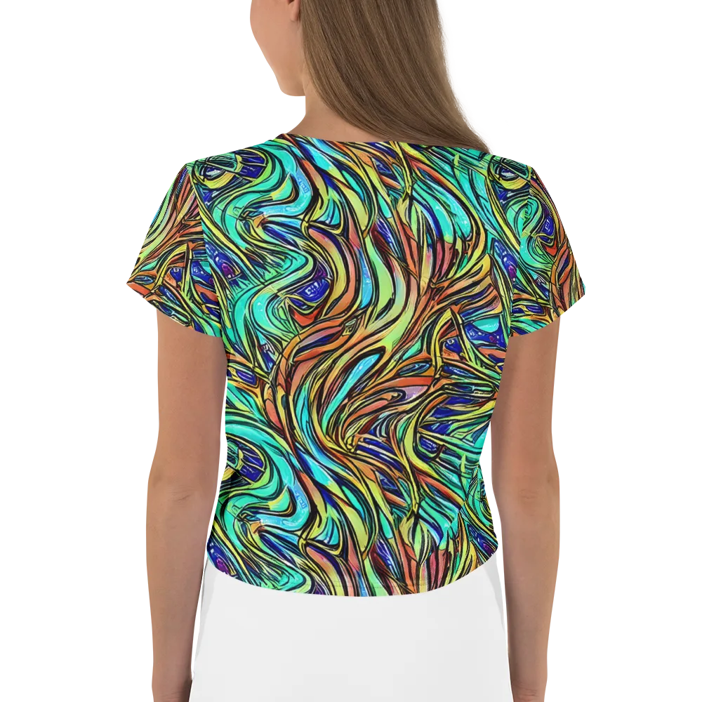 Cobalt Flow on Crop Tee — Back