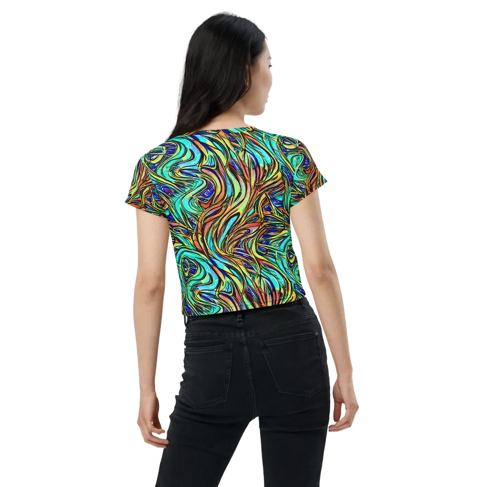 Cobalt Flow on Crop Tee — Back