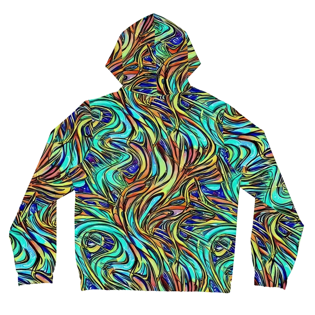 Cobalt Flow on Women's Full-Zip Hoodie — Back
