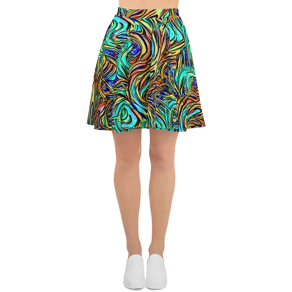 Cobalt Flow on Skater Skirt — Front
