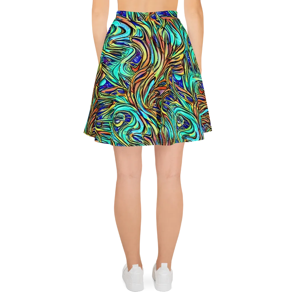 Cobalt Flow on Skater Skirt — Back