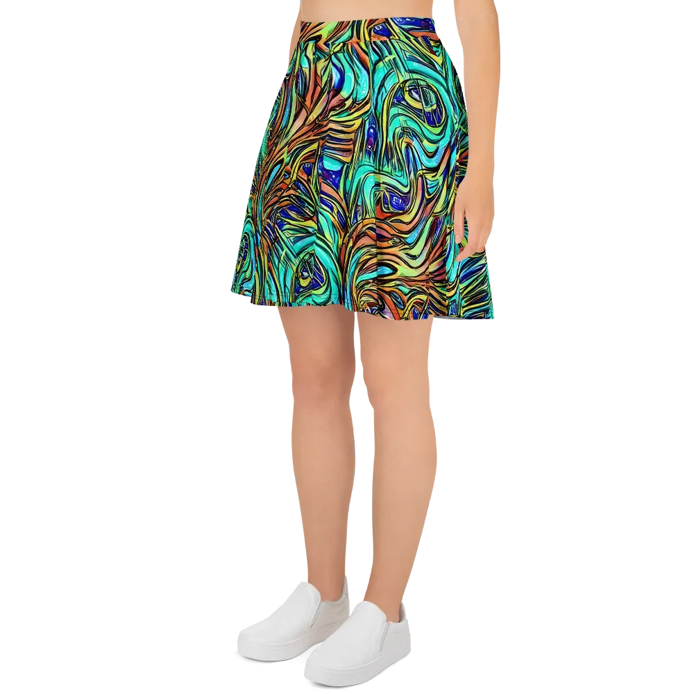 Cobalt Flow on Skater Skirt — Left
