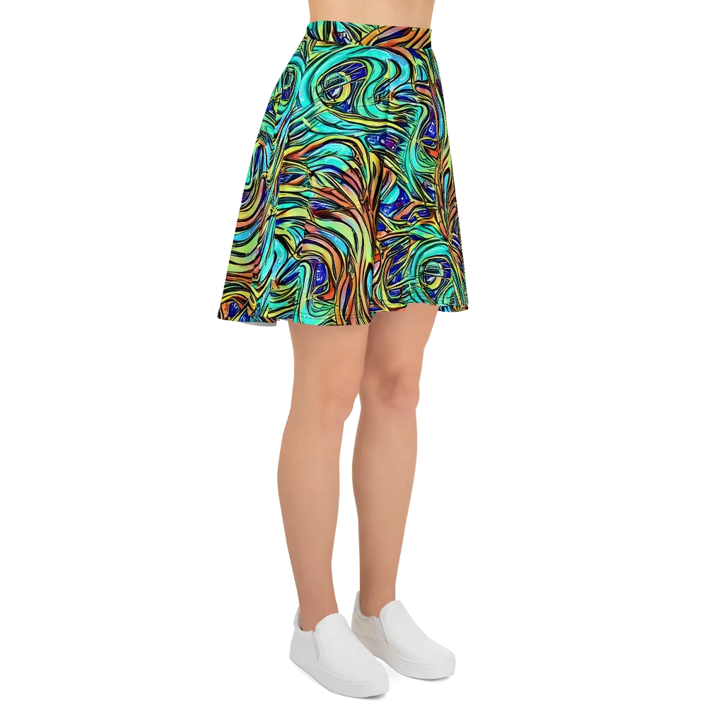 Cobalt Flow on Skater Skirt — Right