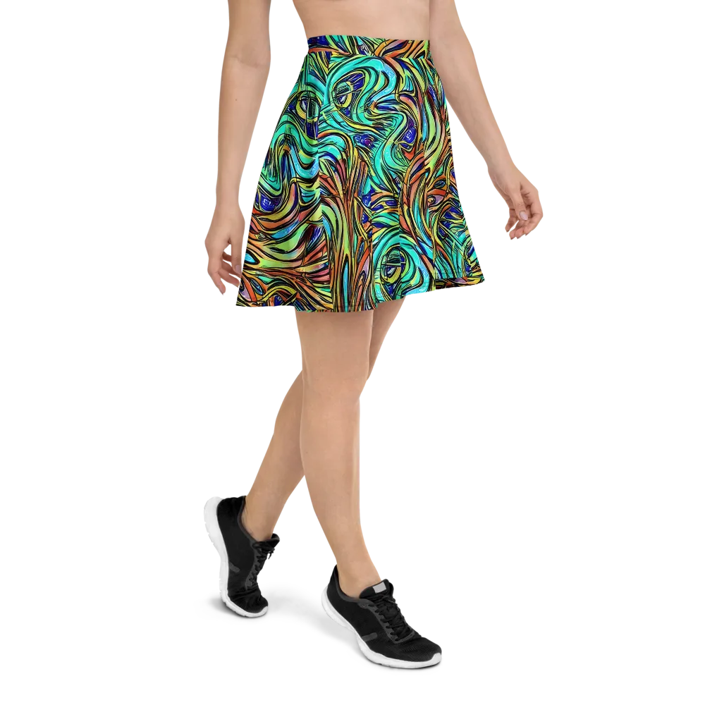 Cobalt Flow on Skater Skirt — Right
