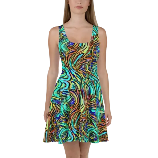 Cobalt Flow on a Skater Dress
