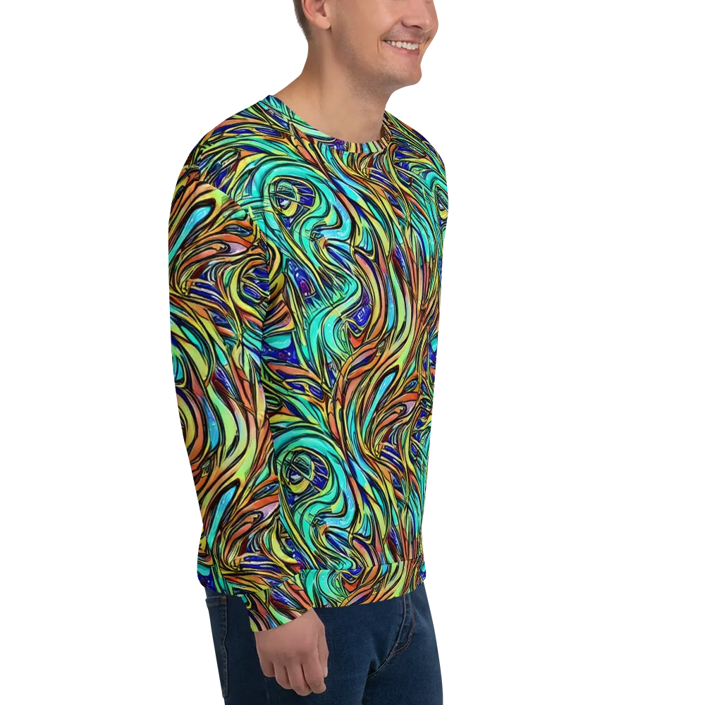 Cobalt Flow on Sweatshirt — Right Front