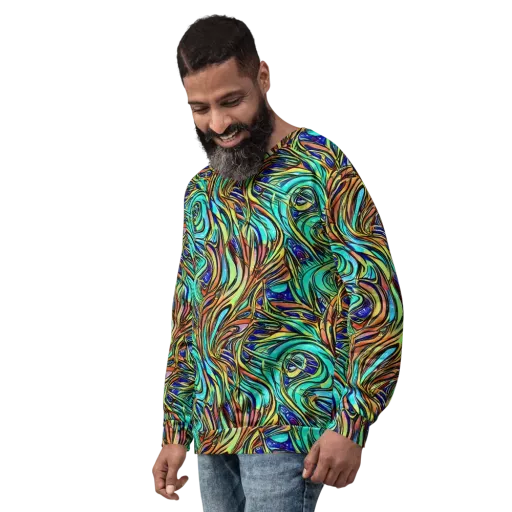 Cobalt Flow on a Sweatshirt