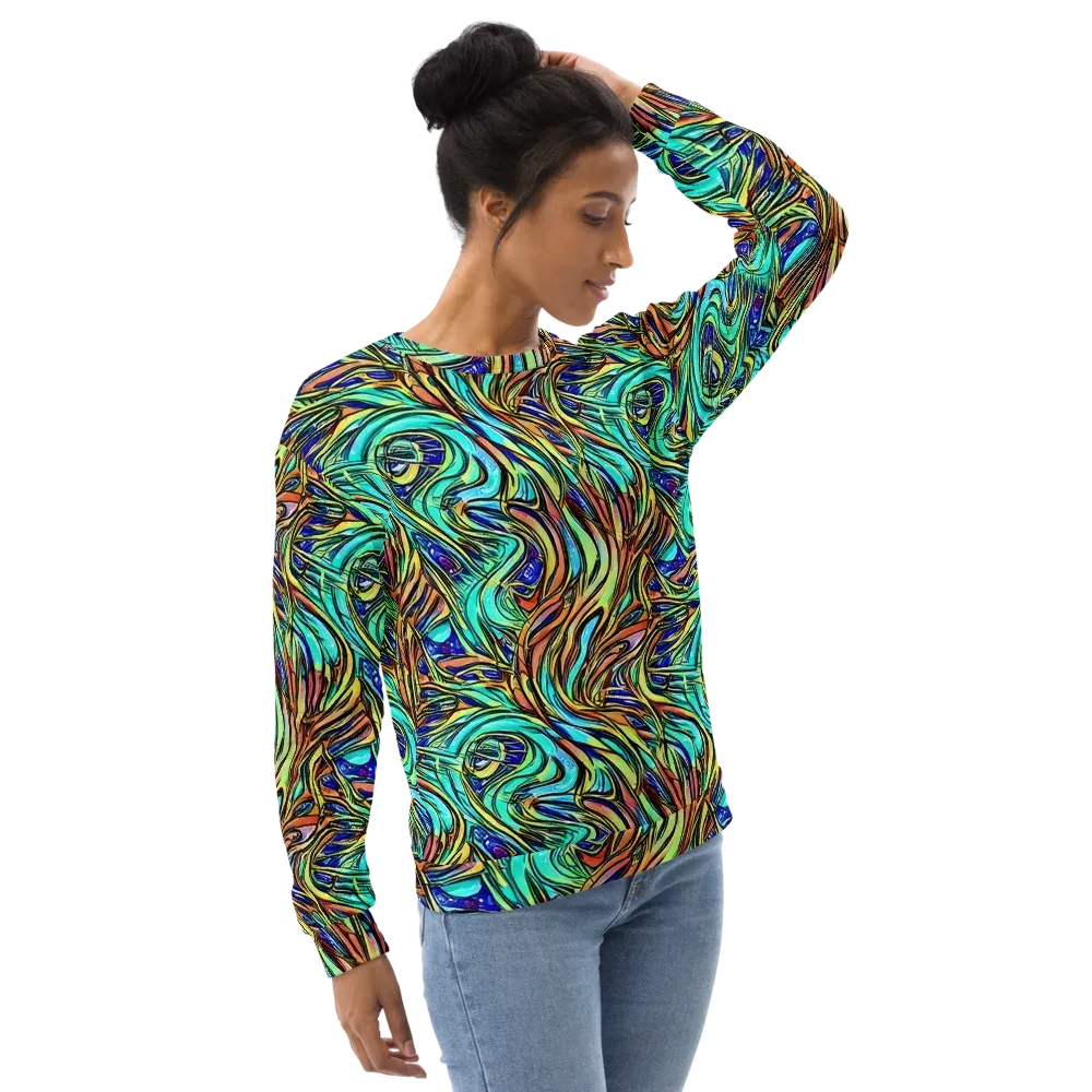 Cobalt Flow on Sweatshirt — Right Front