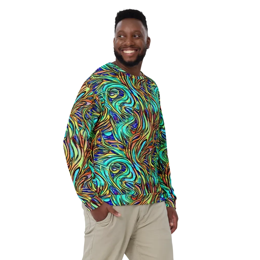 Cobalt Flow on Sweatshirt — Front