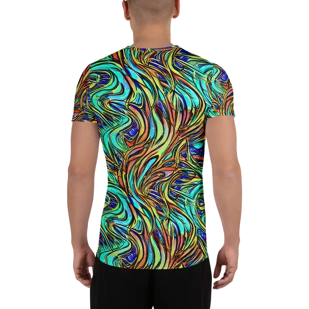 Cobalt Flow on Men's Athletic T-Shirt — Back
