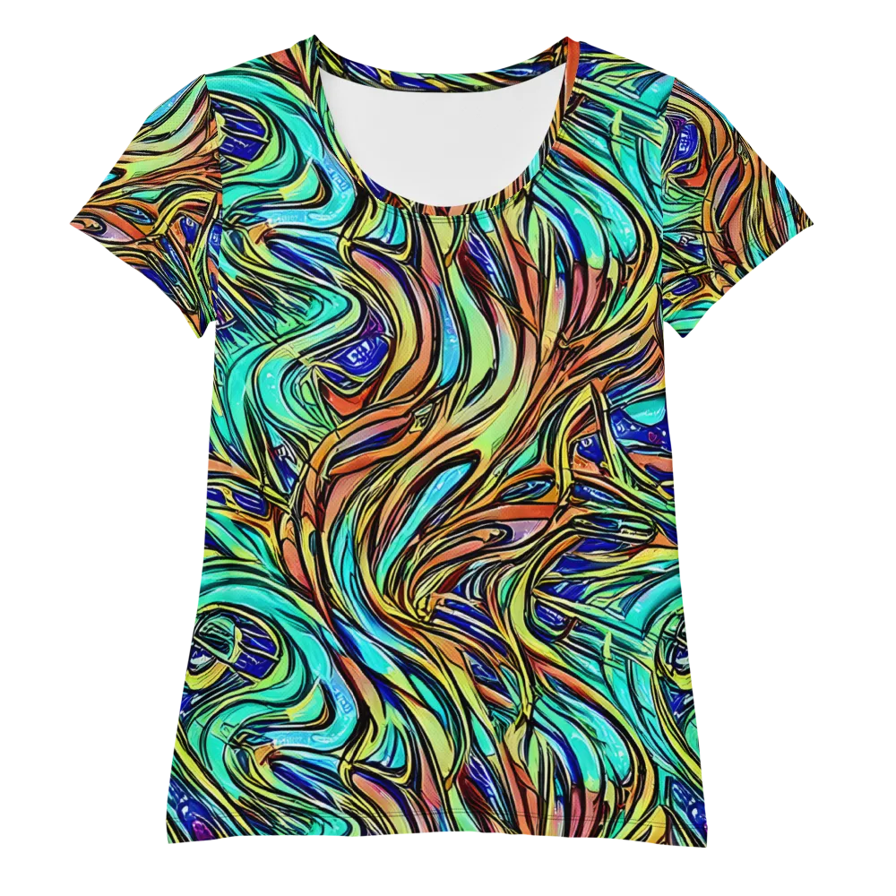 Cobalt Flow on Women's Athletic T-Shirt — Front