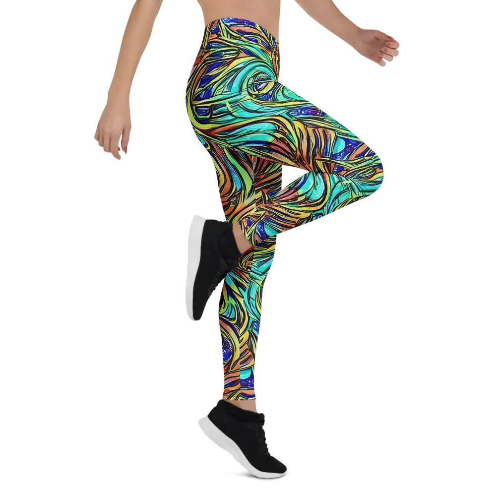 Cobalt Flow on Leggings — Right