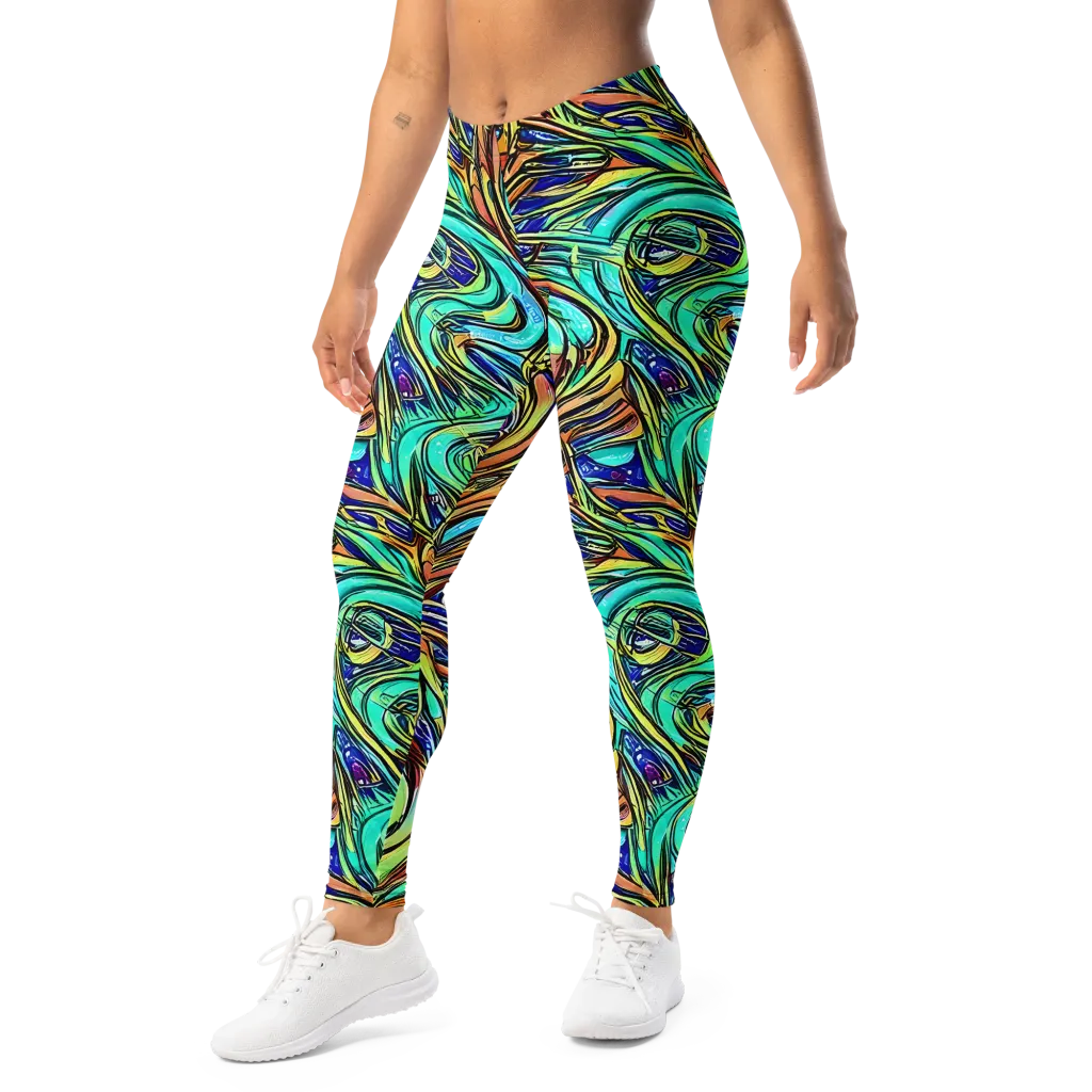 Cobalt Flow on Leggings — Left Front