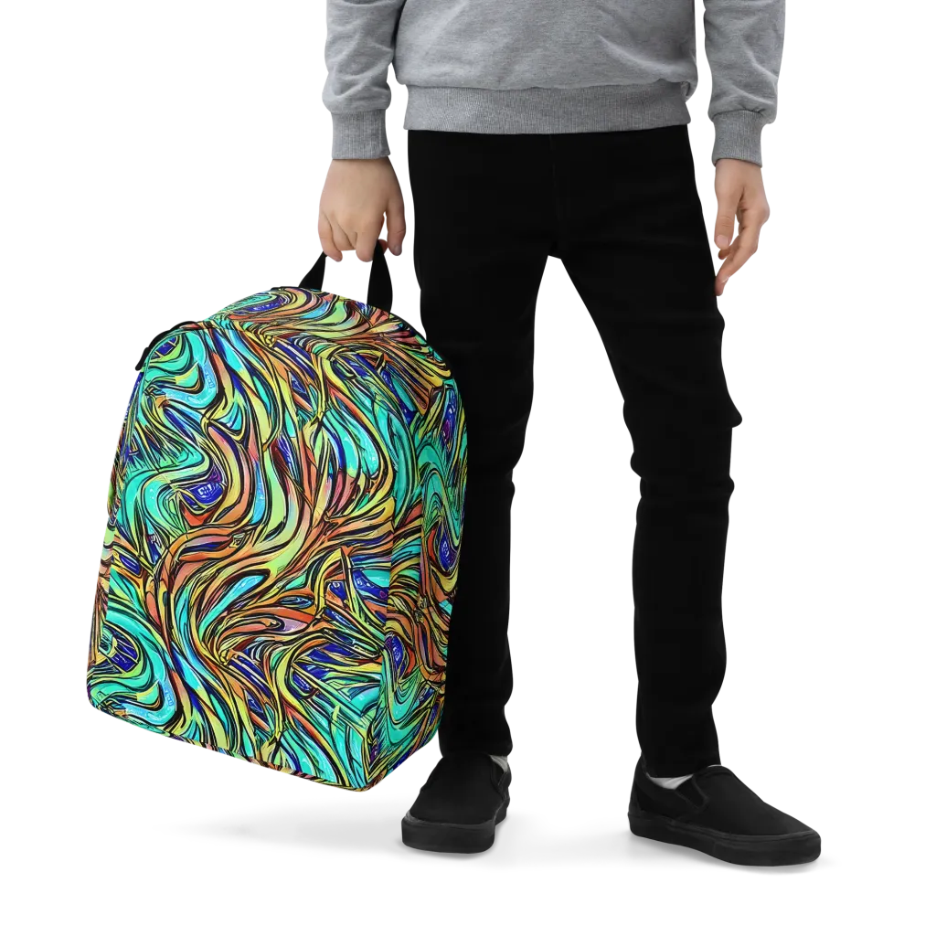 Cobalt Flow on Minimalist Backpack — Zoomed-in