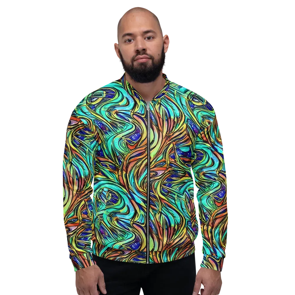 Cobalt Flow on Bomber Jacket — Front
