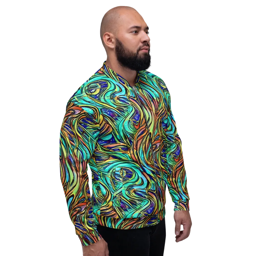 Cobalt Flow on Bomber Jacket — Right