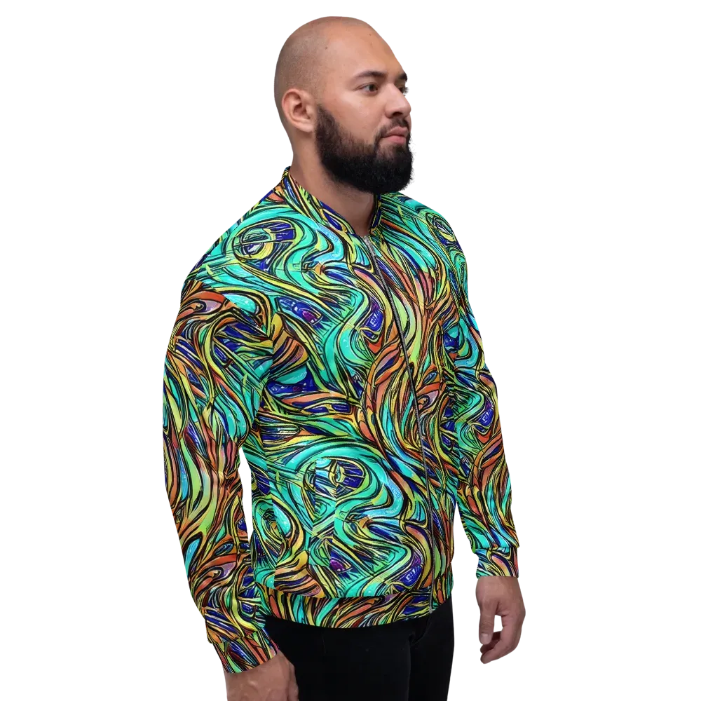 Cobalt Flow on Bomber Jacket — Right