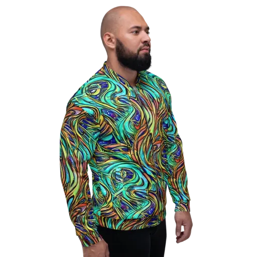 Cobalt Flow on a Bomber Jacket