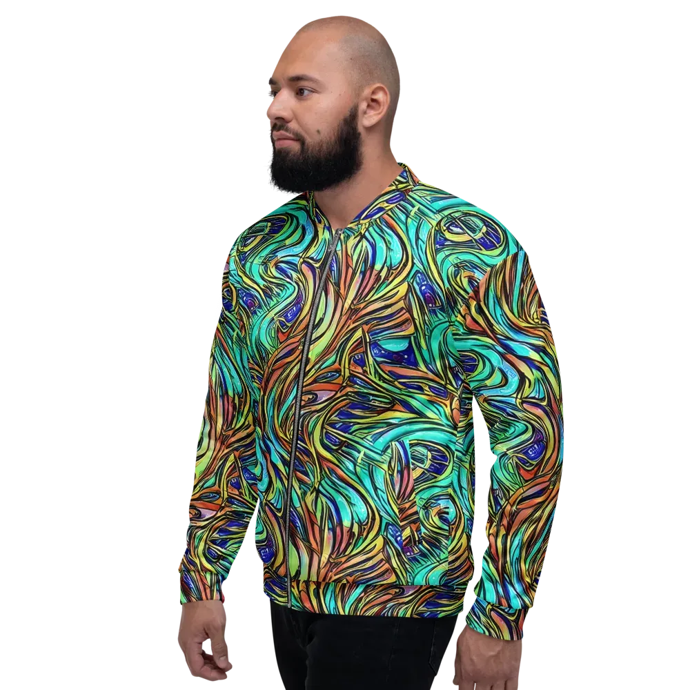 Cobalt Flow on Bomber Jacket — Left
