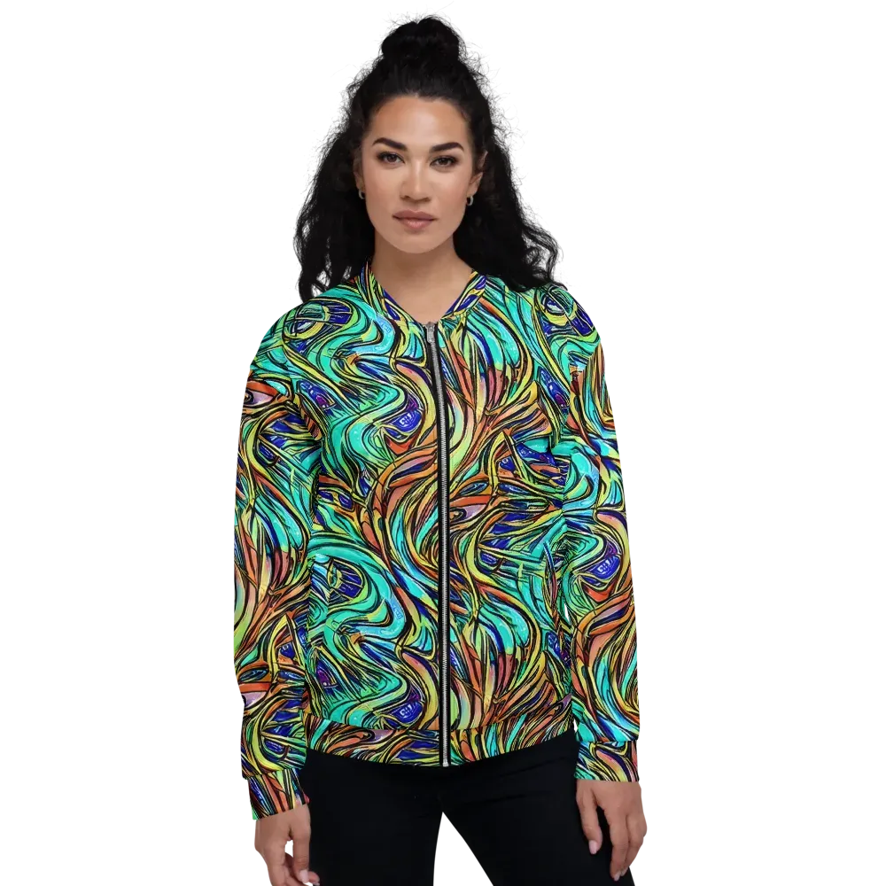 Cobalt Flow on Bomber Jacket — Front