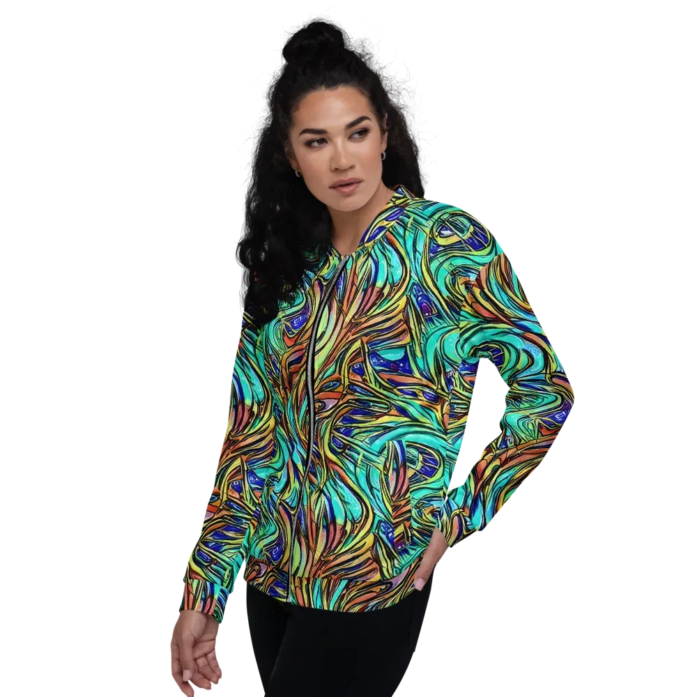 Cobalt Flow on Bomber Jacket — Left