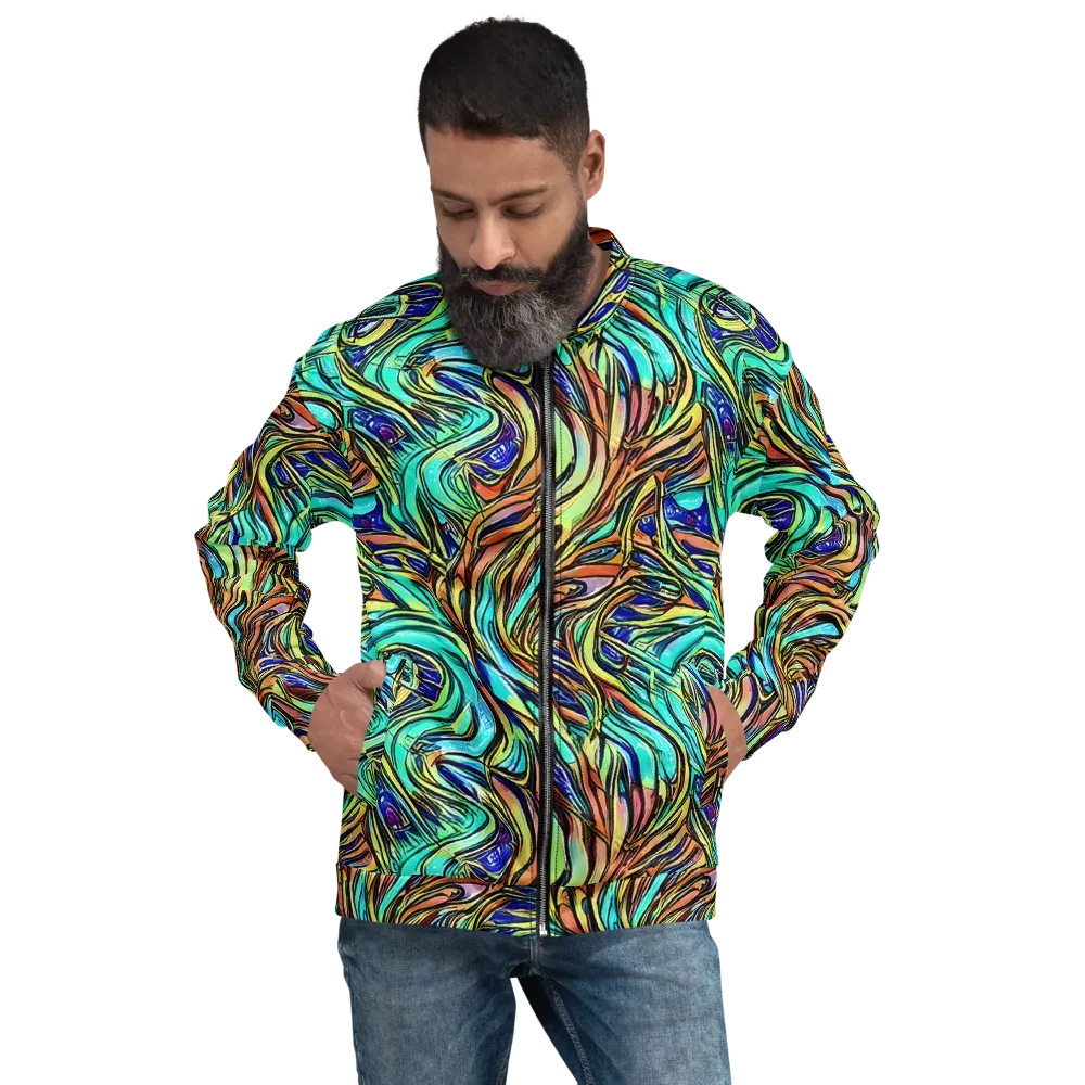 Cobalt Flow on Bomber Jacket — Front