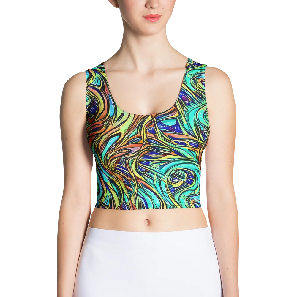Cobalt Flow on Crop Top — Front