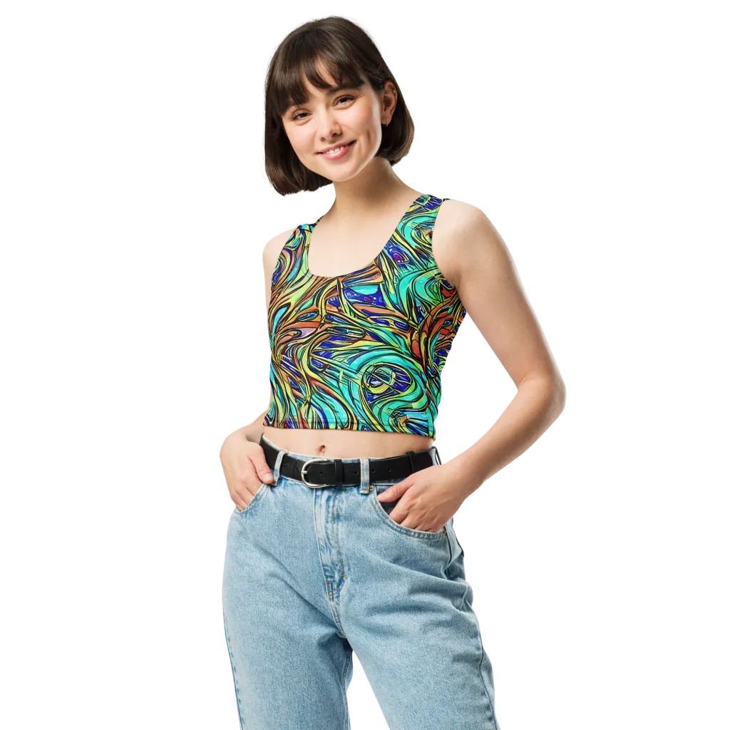 Cobalt Flow on Crop Top — Front