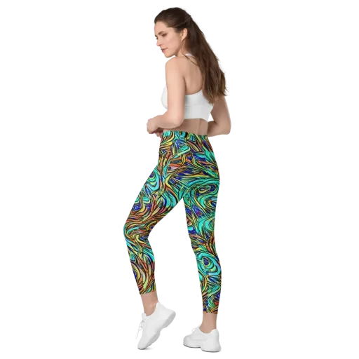 Cobalt Flow on a Leggings with Pockets