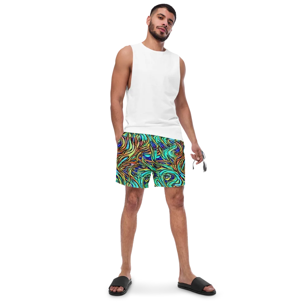 Cobalt Flow on Swim Trunks — Front