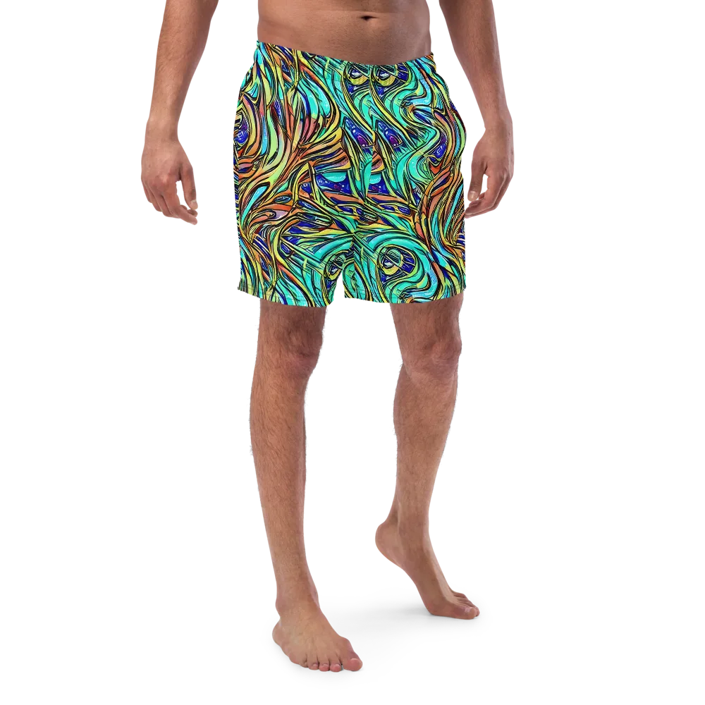 Cobalt Flow on Swim Trunks — Front
