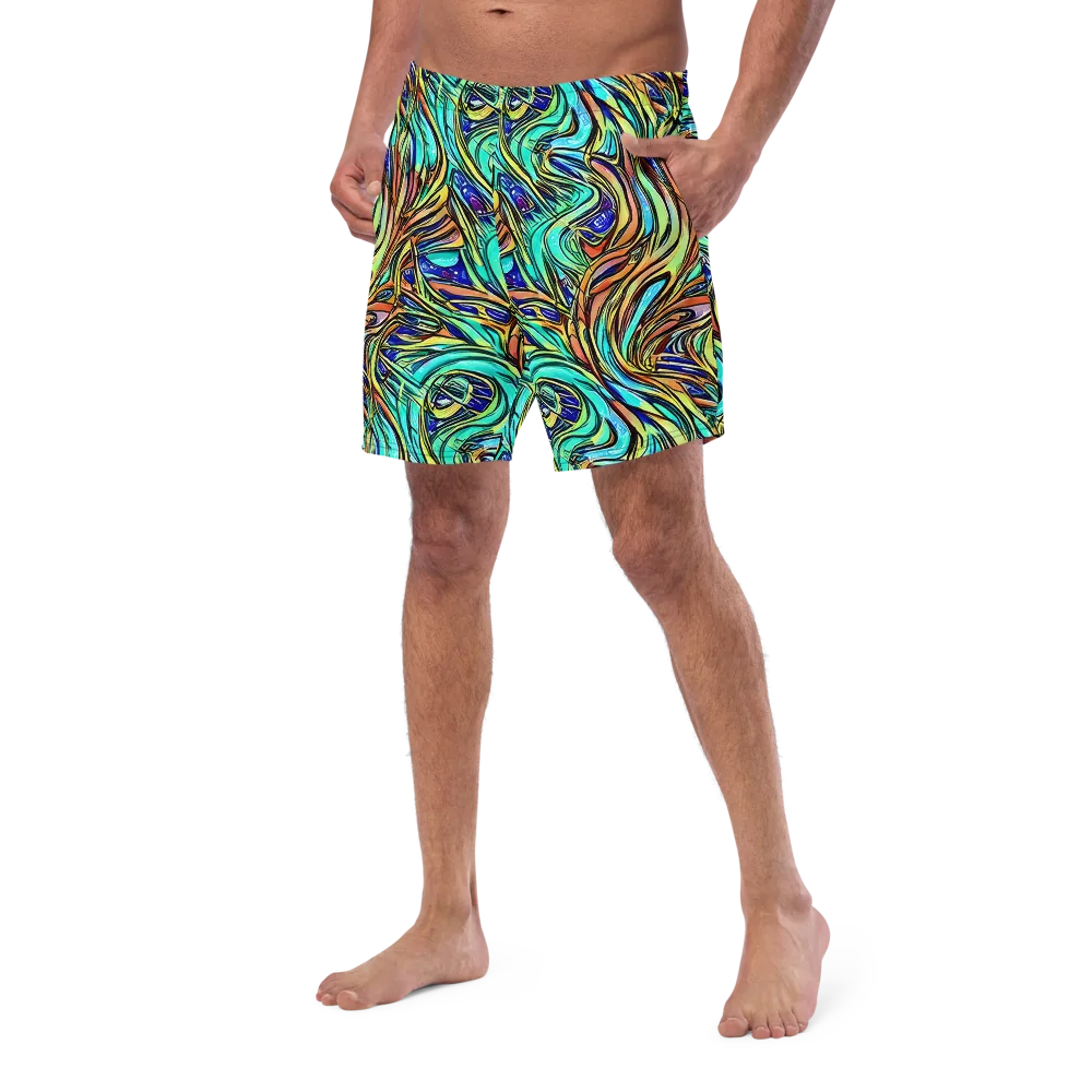 Cobalt Flow on Swim Trunks — Left Front