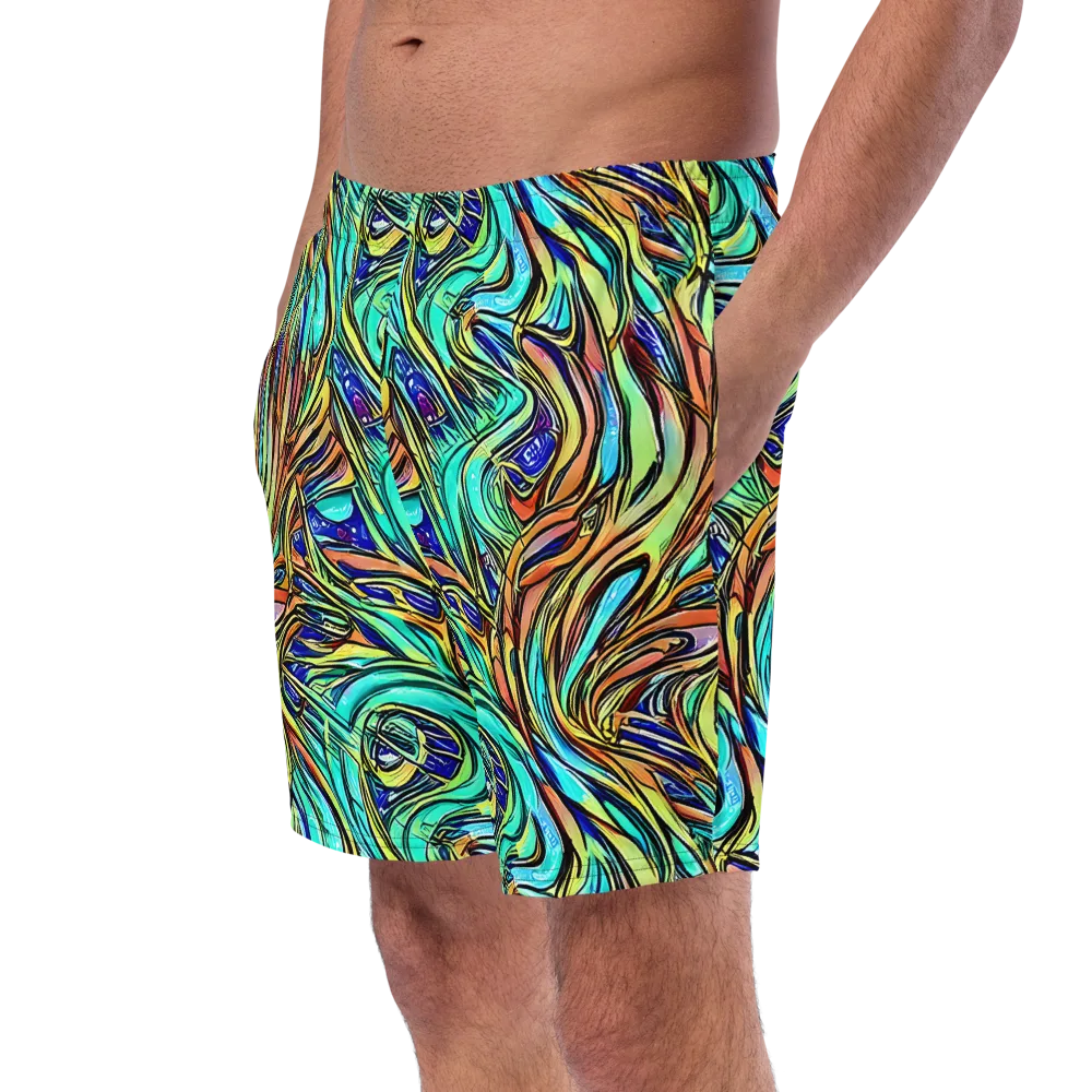 Cobalt Flow on Swim Trunks — Left Front