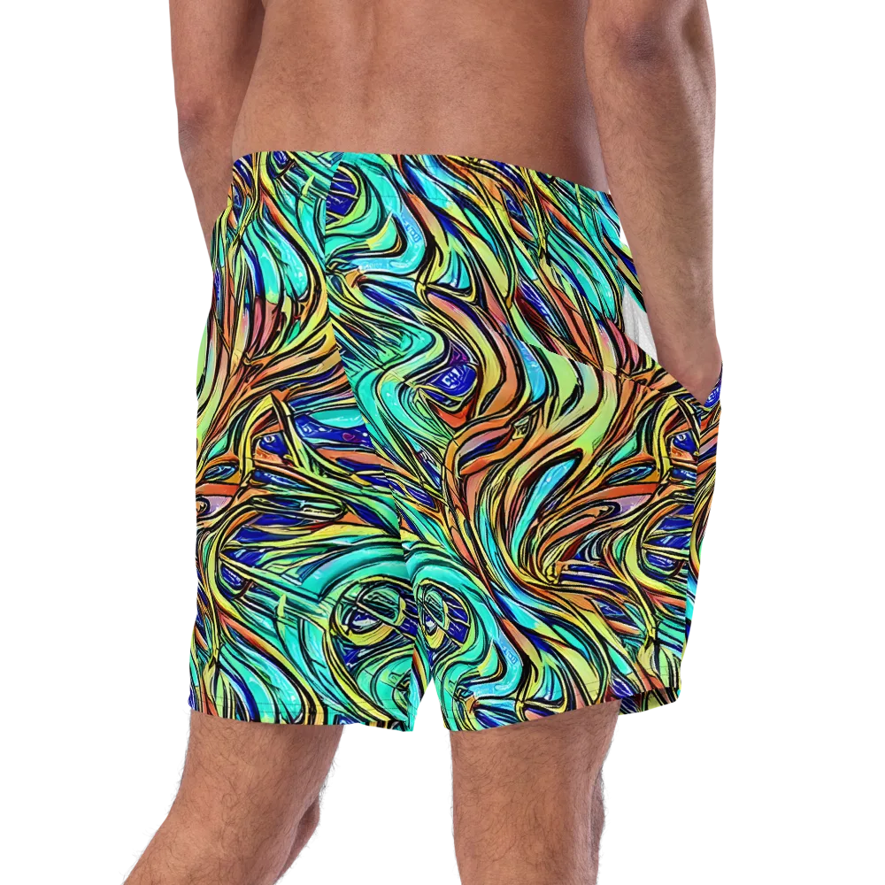 Cobalt Flow on Swim Trunks — Right Back