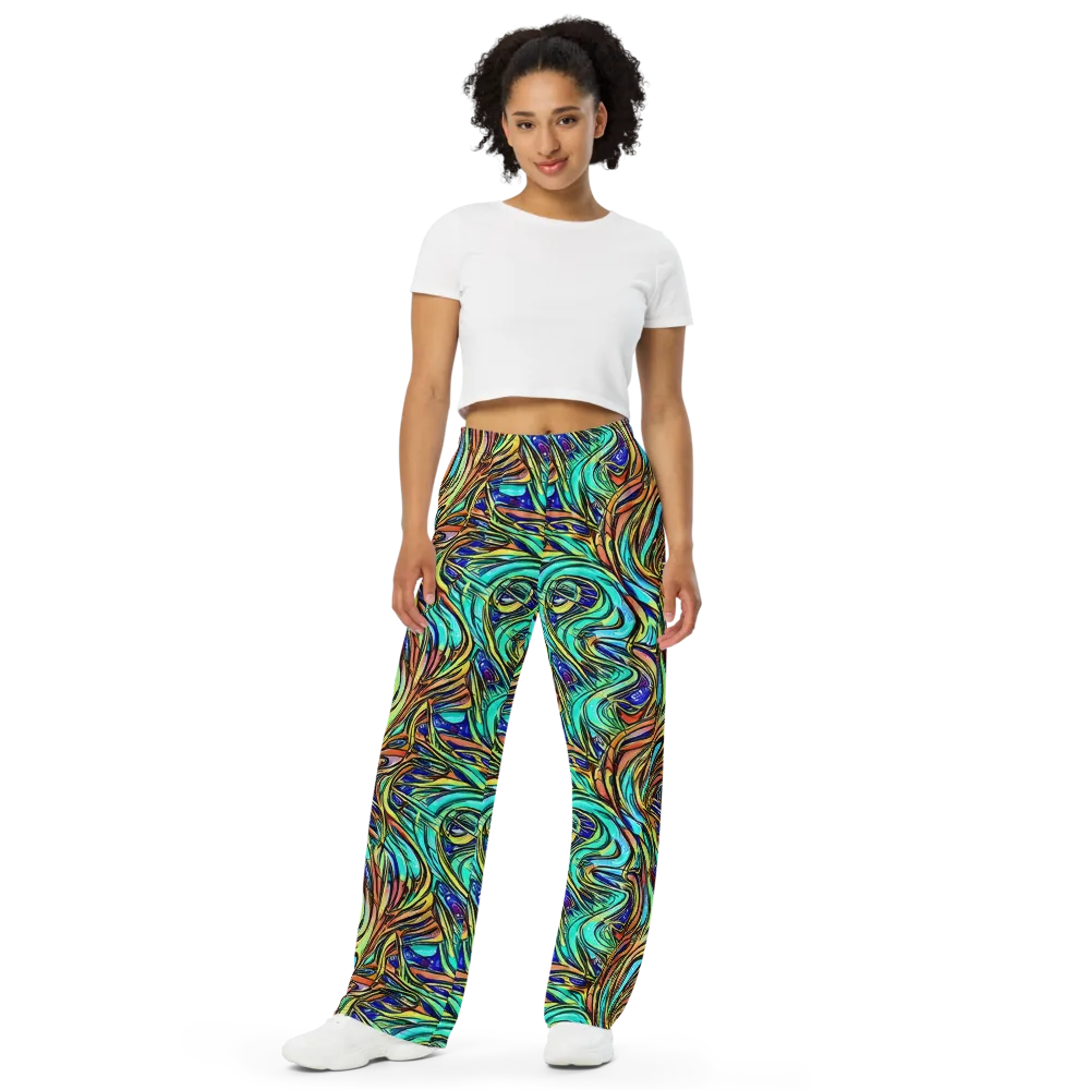 Cobalt Flow on Wide-Leg Pants — Front