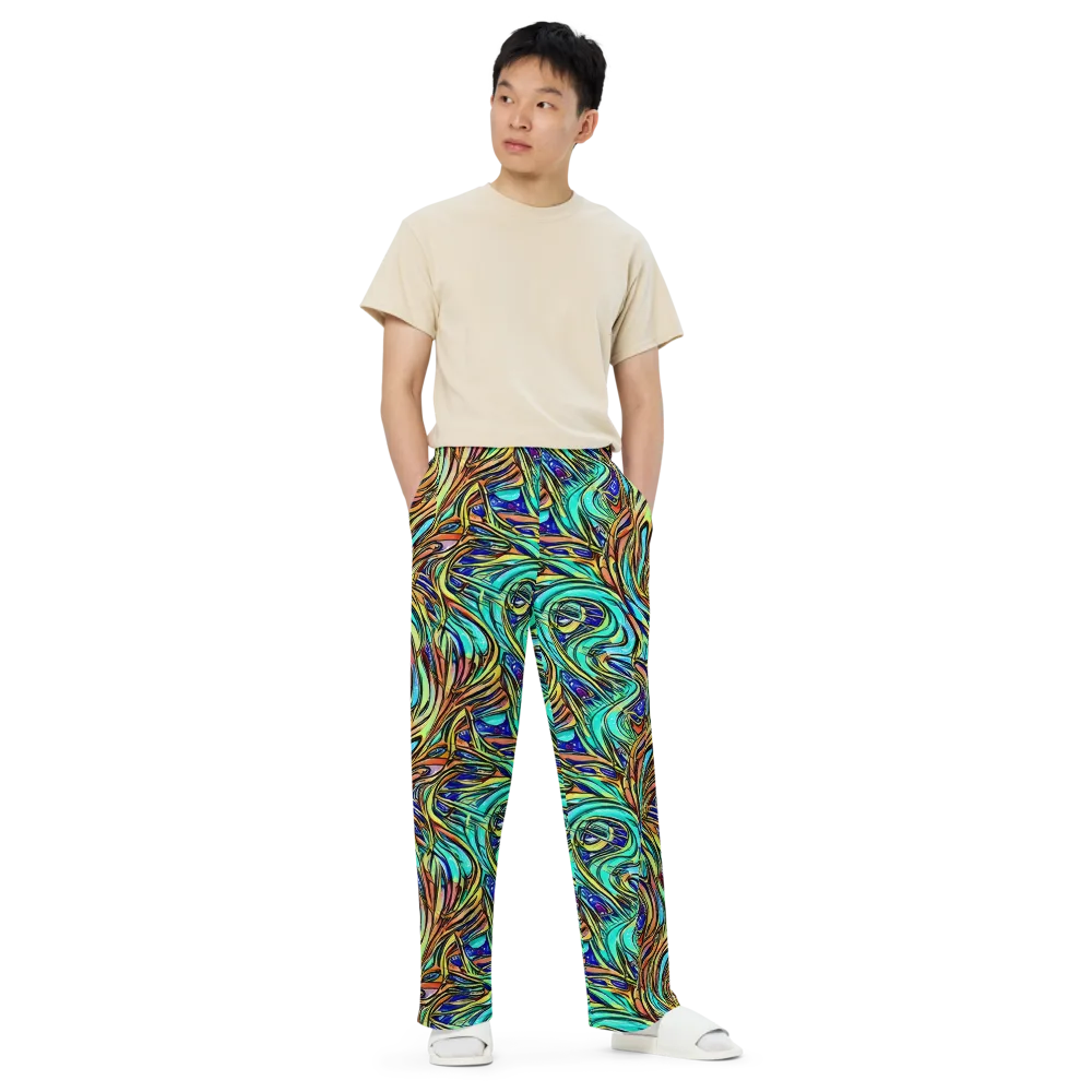 Cobalt Flow on Wide-Leg Pants — Front
