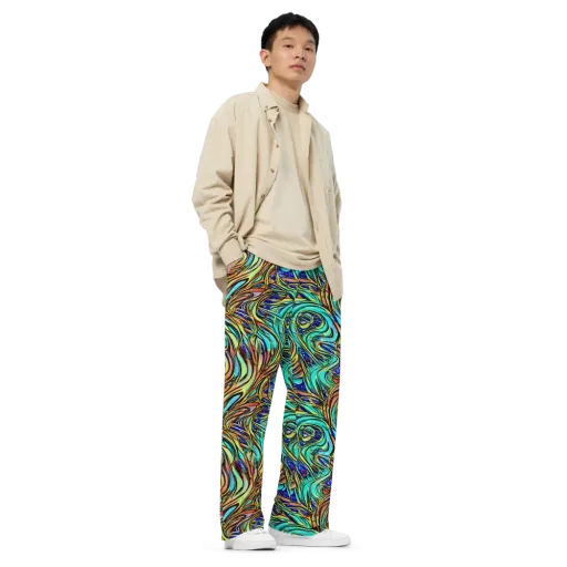 Cobalt Flow on a Wide-Leg Pants