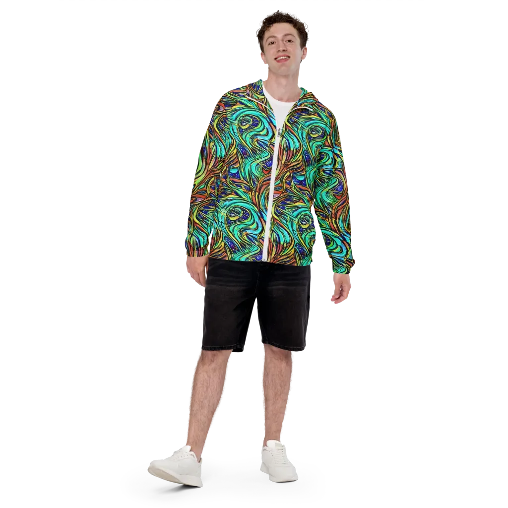 Cobalt Flow on Men's Windbreaker — Front